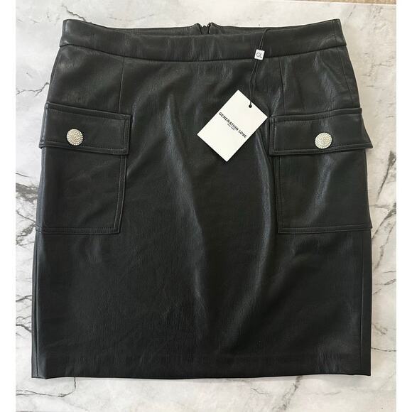 NEW NWT Generation Love Revolve Ari Vegan Leather Skirt size XS - Picture 6 of 9